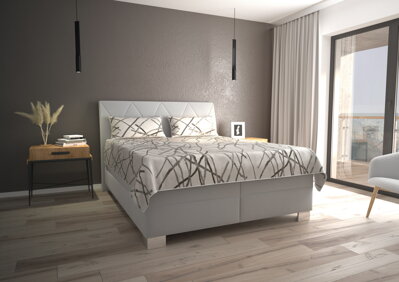 TIFFANY  manželská posteľ 160x200 cm - ENJOY 20 SILVER/LARISA DUO 1A 