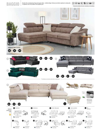 Rohová sedacia súprava BAGGIO 