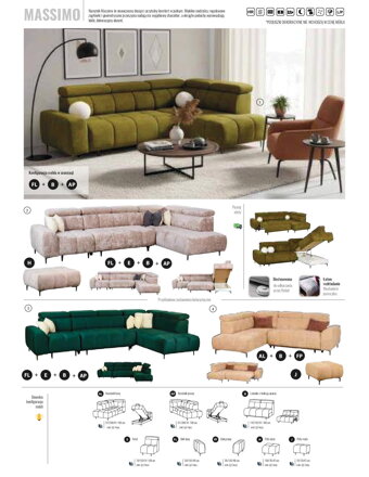 Rohová sedacia súprava MASSIMO  