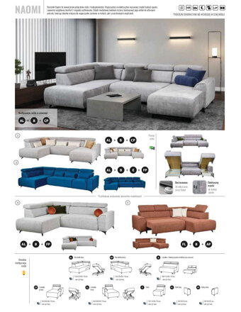 NAOMI  sedacia súprava tvar "U"