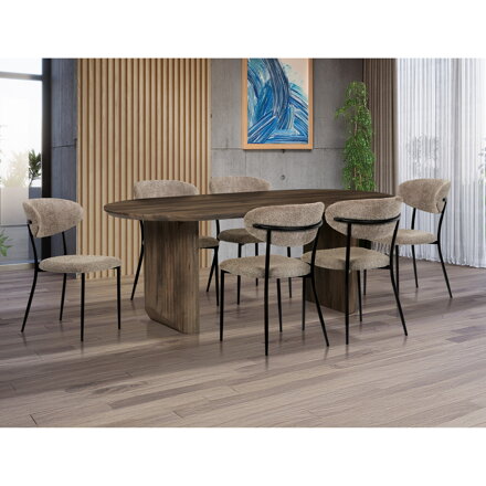 Jedálenský stôl 200x100cm, mdf, dub orech, HT-W1578 SRE