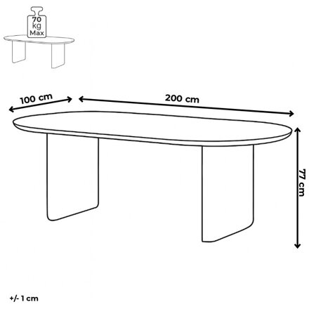 Jedálenský stôl 200x100cm, mdf, dub san remo, HT-W1578 SRE