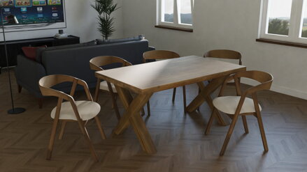 ADRIANA stoličky s dubovými drevenými nohami