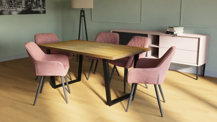 JULIE čalúnená stolička s kovovými nohami