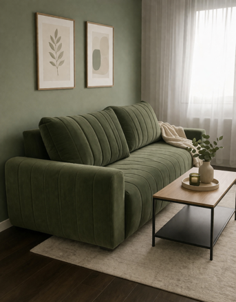 KYA rozkladacia pohovka so štepovaním s úložným priestorom