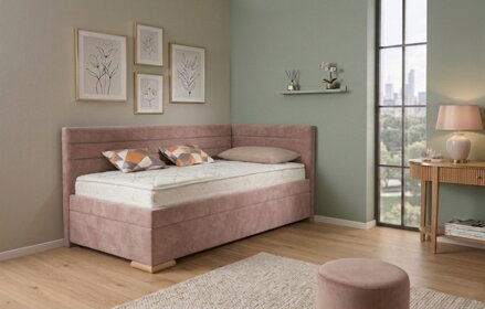 VENETO BOXSPRING posteľ 90x200 cm s čelami s úložným priestorom