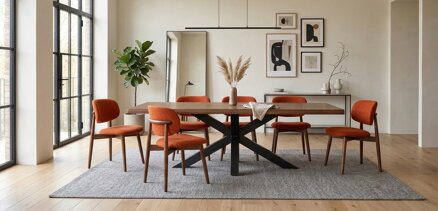 Jedálenské stoličky OSLO s drevenými nohami 