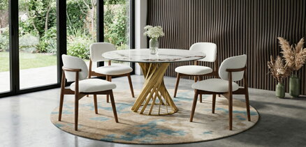 Jedálenské stoličky OSLO s drevenými nohami 