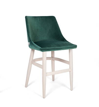 ALBERTA  barová stoličky 65 cm s drevenými nohami