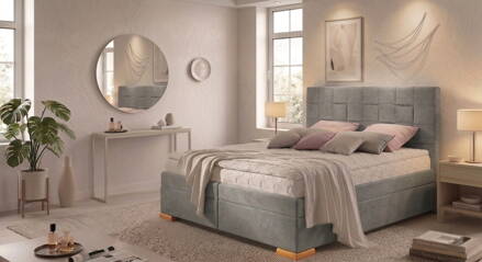 GIARDINO BOXSPRING posteľ 200x200 cm s úložným priestorom