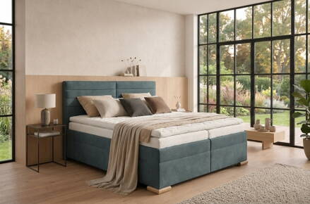 LUCIA BOXSPRING posteľ 200x200 cm s úložným priestorom