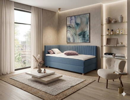 BOXSPRING NOVO s čelami 90x200 cm   s úložným priestorom